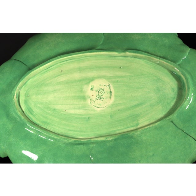 Late 20th Century Dodie Thayer Trompe l'Oeil Lettuce Ware Platter For Sale - Image 12 of 15