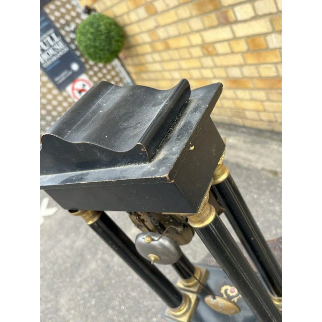 Paint French Boulle Clock with Chines on a Bell For Sale - Image 7 of 13