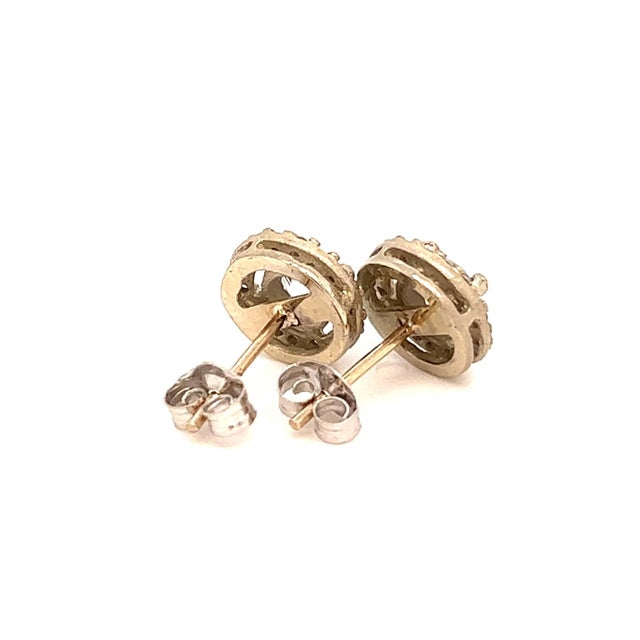 Natural Sapphire Diamond Stud Earrings 14k W Gold 0.83 TCW Certified For Sale - Image 13 of 13