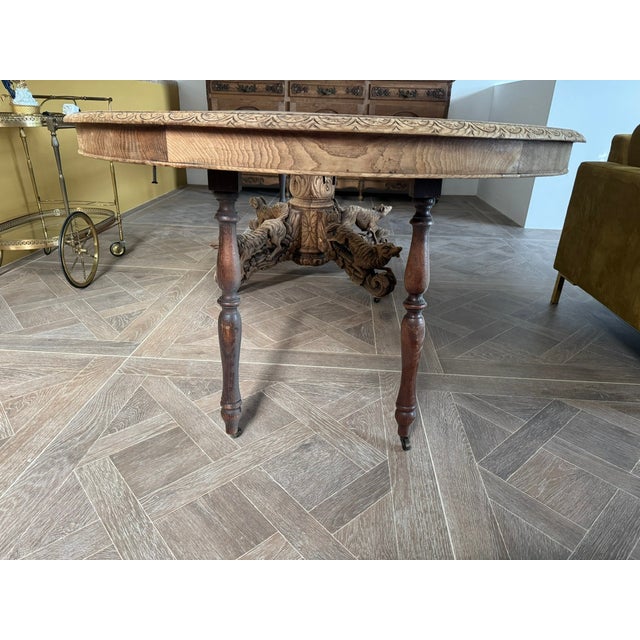 French Oak Hunting Centre Table, 1850s For Sale - Image 17 of 18