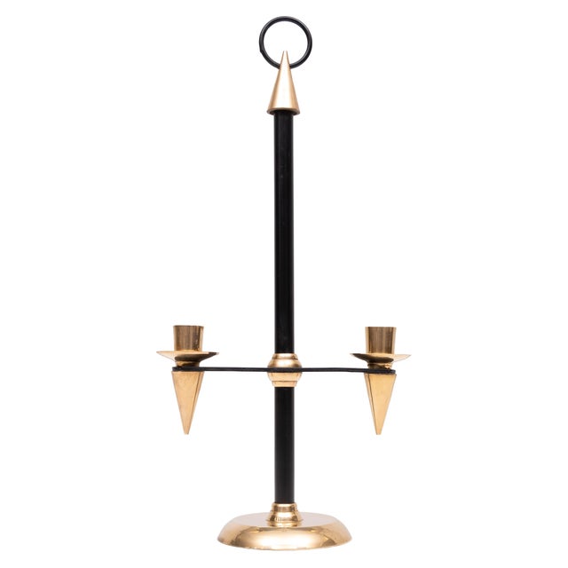 Mid-Century Modern Italian Brass Candleholder, 1940s For Sale - Image 3 of 11