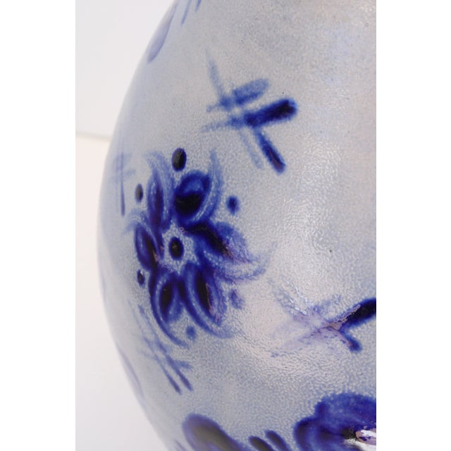 Blue Exr Lrg. 19th C. European Westerwald Salt Glazed Stoneware Jug 16" For Sale - Image 8 of 10