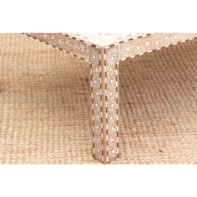 Wood Rare Finely Inlay Geometric Lattice Coffee Table For Sale - Image 7 of 11