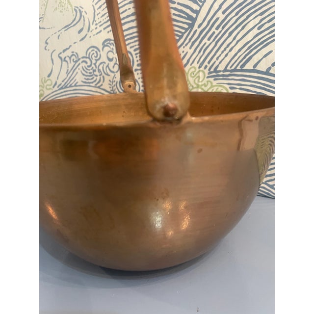 Farmhouse Vintage Solid Brass Preserve/Cooking Pot With Riveted Handle For Sale - Image 3 of 7
