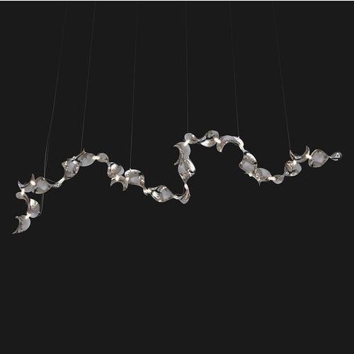 Contemporary Dune 20 Curve Pendant Light in Aluminum with Silver Anodized Finish by Moss Objects For Sale - Image 3 of 16