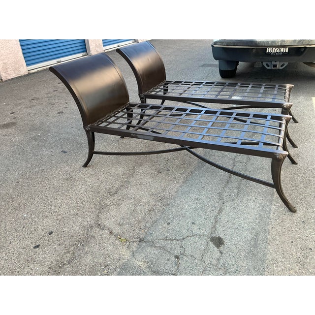 Modern Mid Century Klismos Style Patio Chaise Lounges - Pair For Sale In San Diego - Image 6 of 9