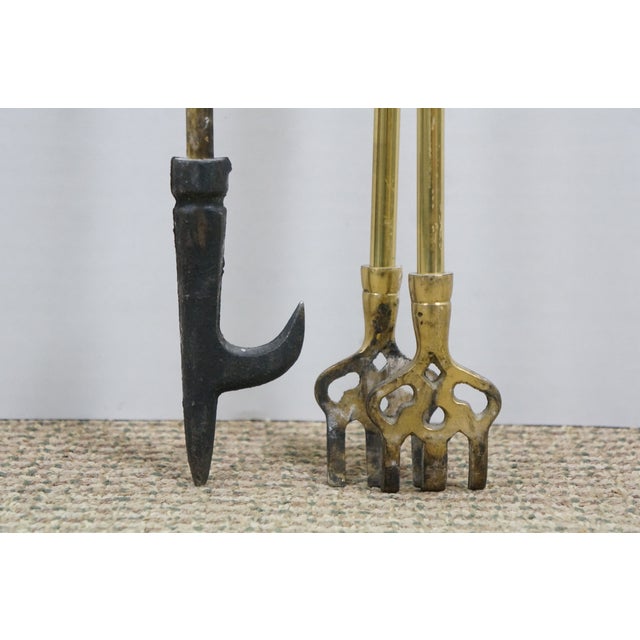 Vintage Brass Duck Goose Mallard Head Hearthware Fireplace Tool Set 32" For Sale - Image 10 of 14