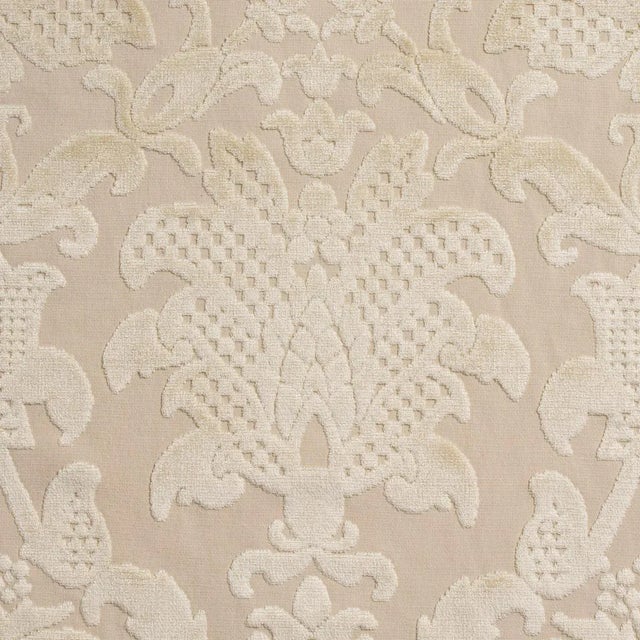 Contemporary SAMPLE - Schumacher Limbourg Damask Velvet Fabric In Pearl For Sale - Image 3 of 4