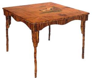Art Deco Lacquered Bamboo Table