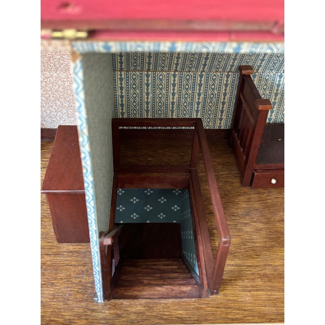 Early 20th Century Bench Made Folk Art Colonial Dollhouse, Furnished For Sale - Image 12 of 17