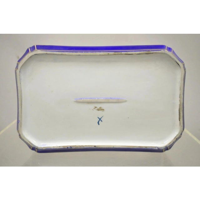 Antique French Victorian Porcelain Hand Painted Hinged Jewelry Trinket Box For Sale - Image 10 of 12