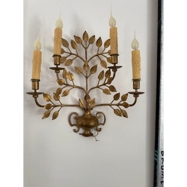 French Provincial Mid 19th Century Rare French Gilt Sconces For Sale - Image 3 of 4