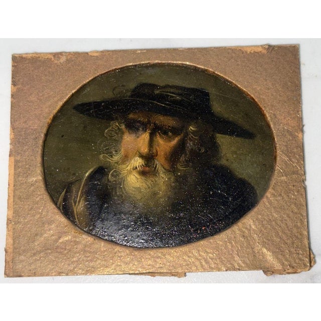 Miniature Tronie of a Bearded Old Man, Follower of Sir Peter Paul Rubens, 1700s For Sale - Image 5 of 8