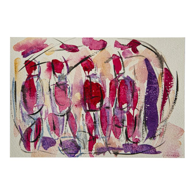 Shapes Original Watercolor on Paper by Maurizio Gracceva, 2018 For Sale