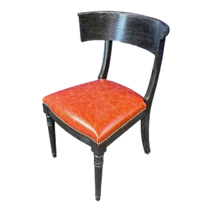 Black-Brown Painted Leather Upholstered Casa Chair From the Madeline Stuart Collection