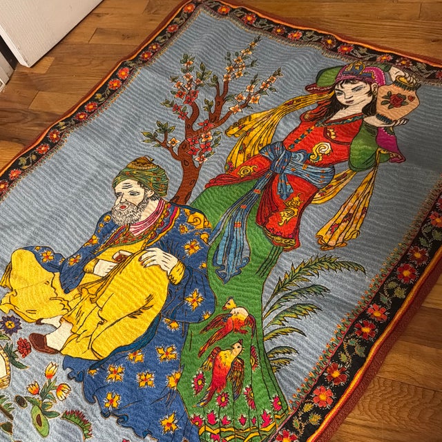 Handmade Persian Pateh Embroidery (Boteh Doozi), Over 500 Hours of Meticulous Work. 110 × 82 Cm (43.3 × 32.3 In). One-of-a-Kind. For Sale In New York - Image 6 of 11