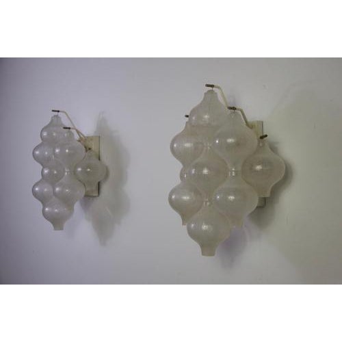 Metal Ice Glass Tulipan Wall Lamps by J. T. Kalmar for Kalmar, Austria, 1960s, Set of 2 For Sale - Image 7 of 18