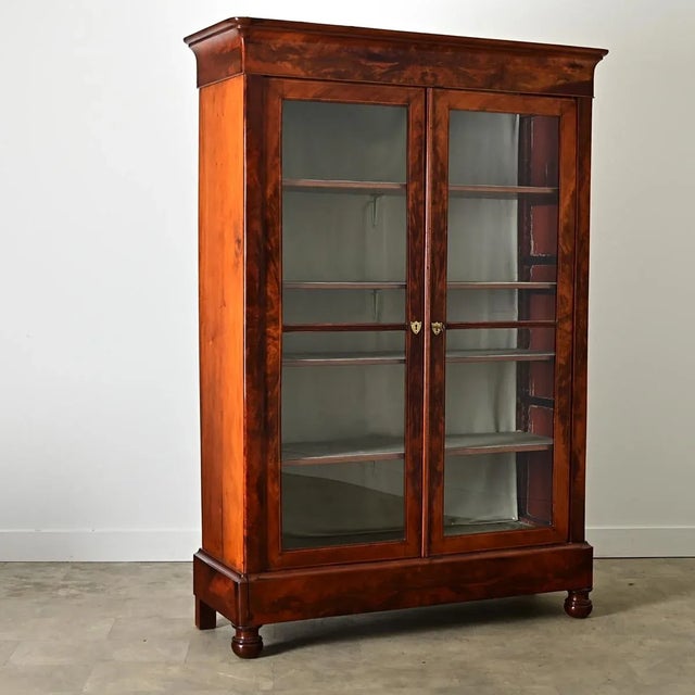 Burnt Umber French 19th Century Mahogany Bibliotheque For Sale - Image 8 of 12