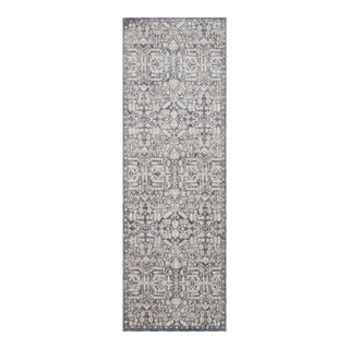 Amber Lewis x Loloi Zuma Blue / Ivory 2'-7" x 7'-9" Runner Rug For Sale