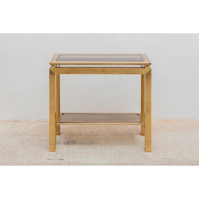 Brass Console Tables attributed to Guy Lefevre for Maison Jansen, France, 1970s For Sale - Image 6 of 9
