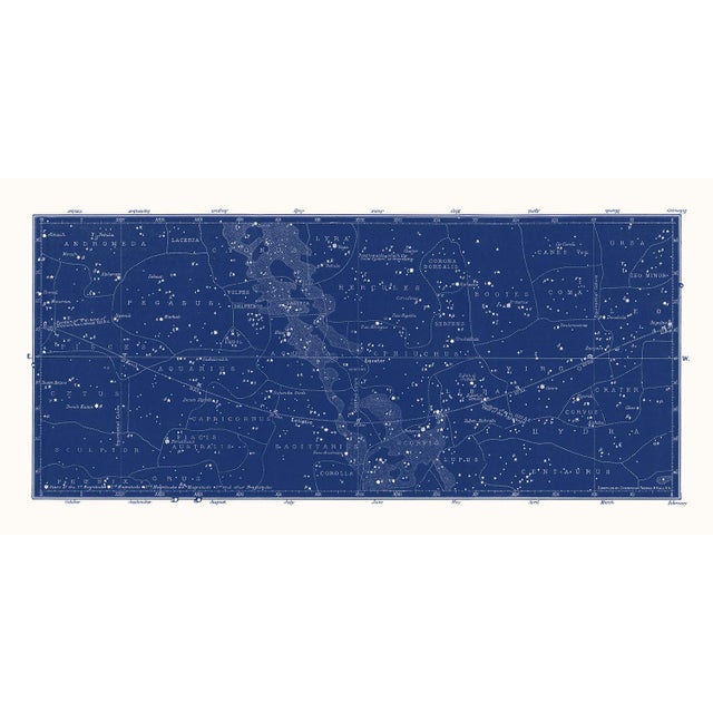 Modern Reproduction Large Antique Nautical Blue Constellation Celestial Print For Sale - Image 3 of 6