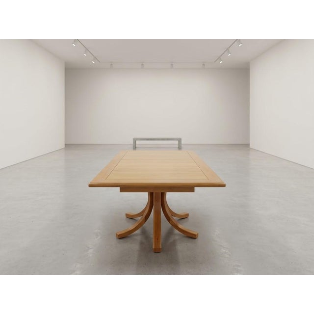 Mid-Century Modern Scandinavian Minimalist Teak Dining Table, 1990s For Sale - Image 4 of 5