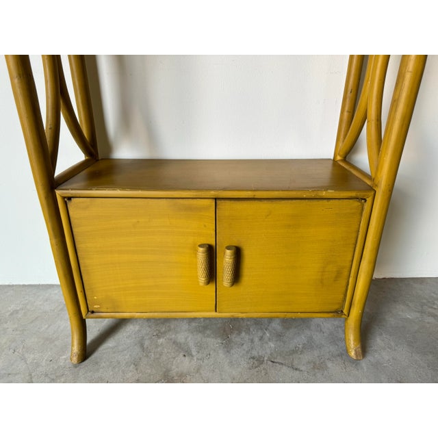 Mid-Century Bent Rattan Bookcase For Sale In Miami - Image 6 of 12