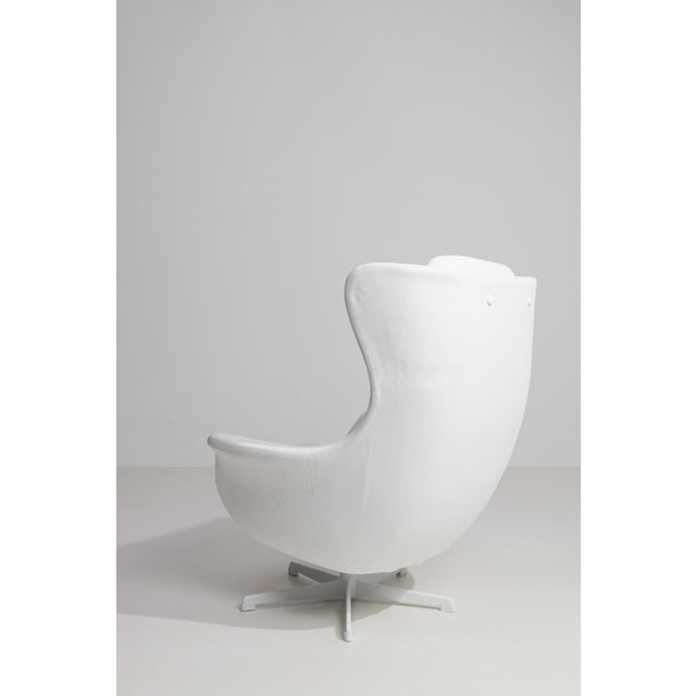 20th Century Czech Kelo Swivel Armchair White Cream For Sale - Image 12 of 15