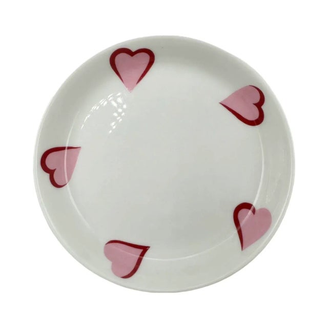 Mid 20th Century Mid 20th Century D. Porthault Paris Les Coeurs Pink Hearts Trinket Dish Bowl Porcelain Limoges For Sale - Image 5 of 12