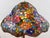 Art Nouveau Vintage Tiffany Style Stained Glass Roses Poppies Cabochons Bell Lampshade For Sale - Image 3 of 18