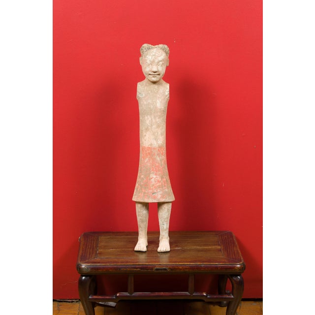 206 BC-24 AD Western Han Dynasty Chinese Original Polychromy Figurine For Sale - Image 9 of 13