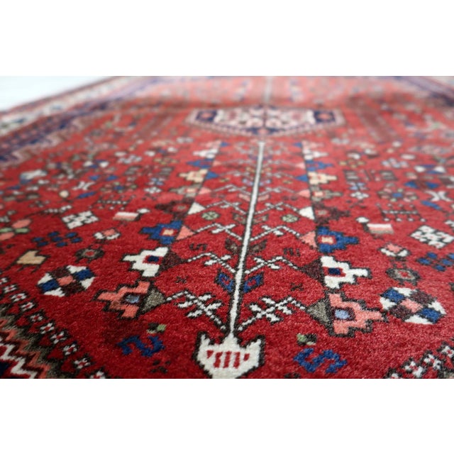 1920s 1920s, Antique Persian Qashqai Rug 4' X 5' For Sale - Image 5 of 15
