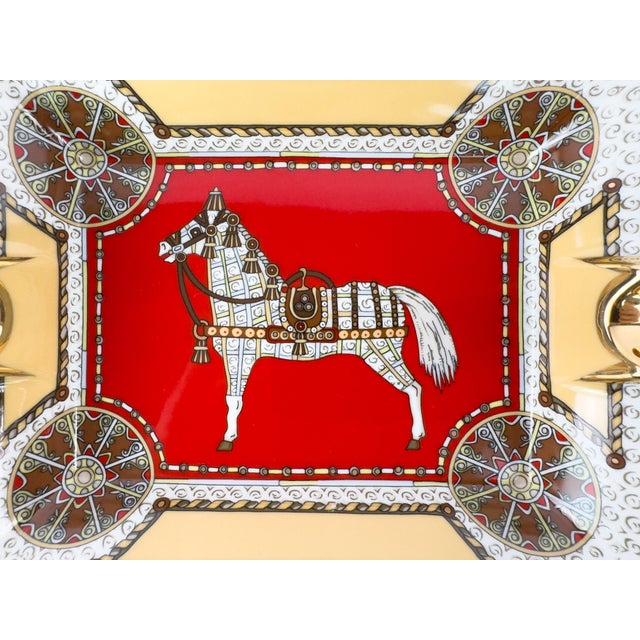 Ceramic Hermès Paris Cheval D’Orient (Horse of the Orient) Porcelain Ashtray, New in Box For Sale - Image 7 of 11