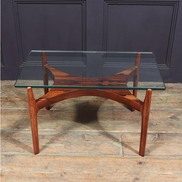 Danish Rosewood and Glass Coffee Table by Sven Ellekaer for Christian Linneberg For Sale - Image 10 of 14