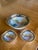 Antique Hand Painted Nippon 3-Piece Serving Set Cobalt Blue Heavy Gold Scenic Landscape M in Wreath Morimura 1910-1921 Châteaucore Grandmillennial For Sale - Image 9 of 14