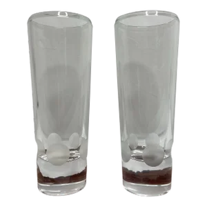 Vera Wang Crystal Frosted Dot Vases for Wedgewood- a Pair