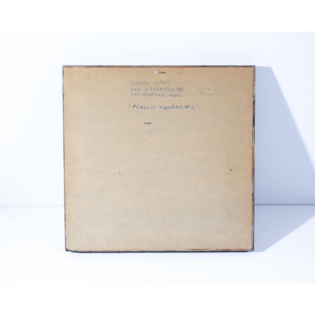 Paint Mid 20th Century “Acrylic Flowers #2” Abstract Acrylic Painting by Sarah Hurt For Sale - Image 7 of 8