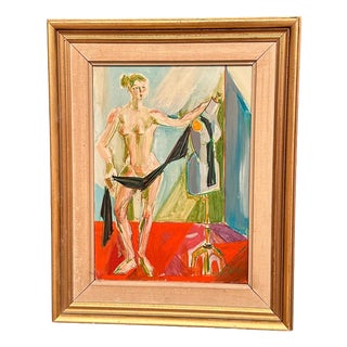 Michel Patrix, Mannequin, 1950s, Oil on Canvas, Framed For Sale