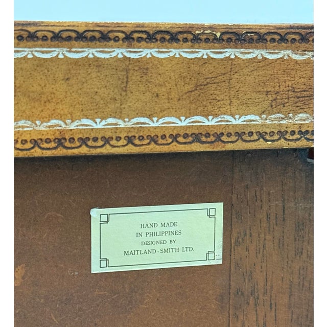 Wood Vintage Maitland-Smith Marquetry Bedside Tables – Pair For Sale - Image 7 of 8