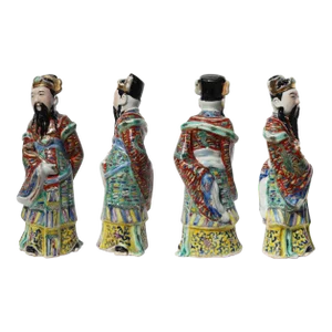 19th Century Qing Dynasty, a Chinese Famille Rose Porcelain Immortal God Figure