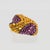 Glass Richard Kerr Jeweled Clip Earrings Purple and Topaz Paste For Sale - Image 7 of 7