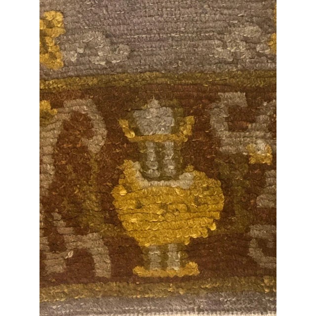 Textile Yellow Grey and Brown Rug, 1980s For Sale - Image 7 of 14