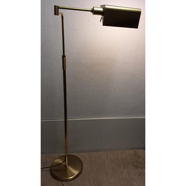 1970s Vintage German Gold-Colored Metal Multi-Adjustable Floor Lamp from Bankamp Lights, 1970s For Sale - Image 5 of 9
