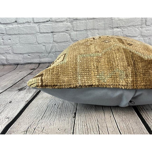 20 x 20 Rug Pillow Turkish Sapphire Turkish Pillow Cushion Cover For Sale - Image 4 of 4