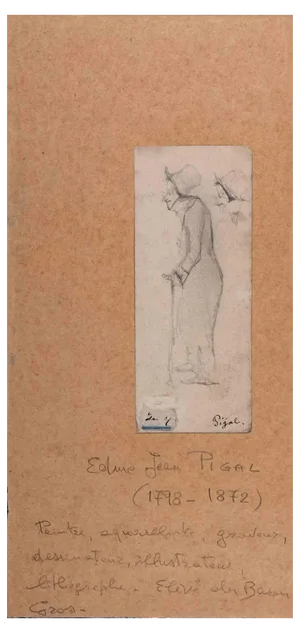Edmé Jean Pigal, Old Lady, Original Drawing, 19th-Century