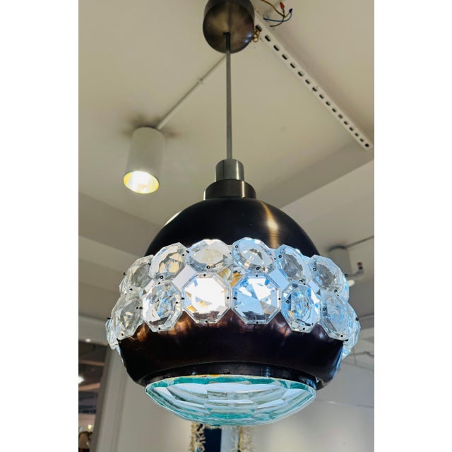 Mid-Century Modern Pia Crippa Lumi 1960 Italian Mid Century Crystal Pendant For Sale - Image 3 of 12