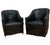 Black Vintage Mario Bellini Style Black Italian Draped Leather Barrel Back Club Chairs by Neidermier - Pair For Sale - Image 8 of 8