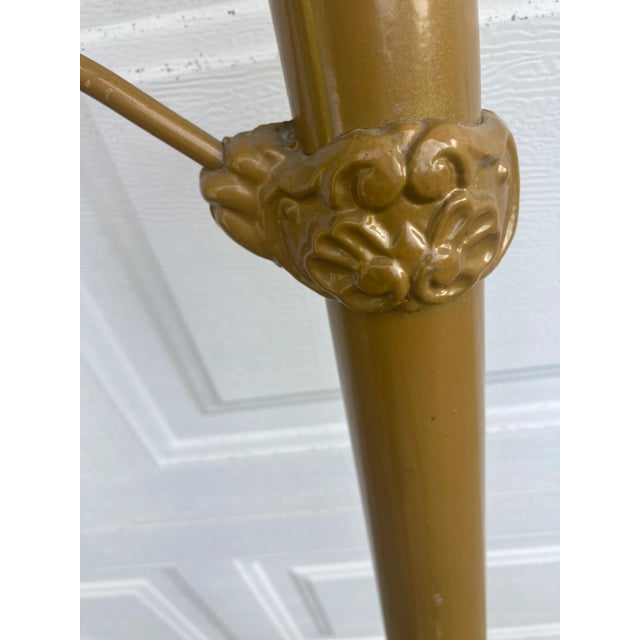 Late 19th Century Late 19th Century Antique Gold Painted Cast Iron Full Size Bed Frame - Set of 2 For Sale - Image 5 of 8