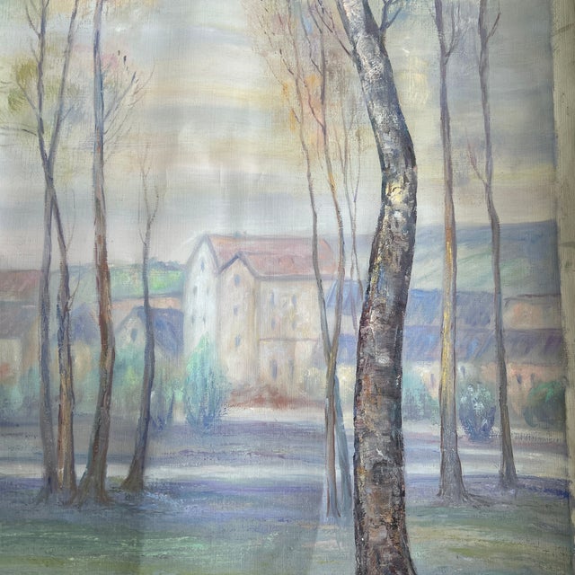 Impressionist 1950’s Original Impressionist Landscape & Cityscape Painting on Canvas For Sale - Image 3 of 5