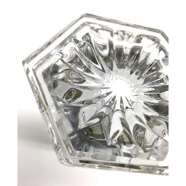 Transparent Crystal Brass Lidded Ink Well For Sale - Image 8 of 10